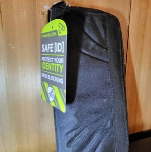 Travelon RFID black travel zip around wallet